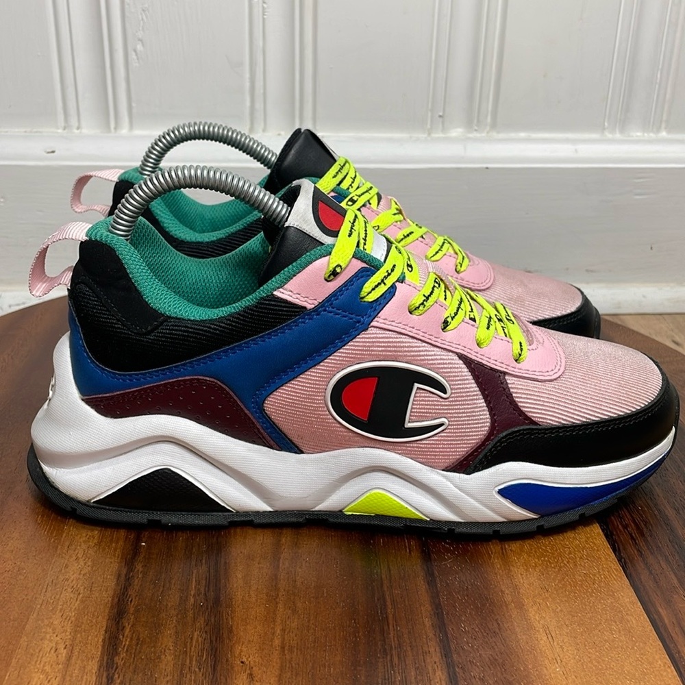 Champion 93Eighteen Block Pink/Multi Colored Athletic Training Sneaker S…